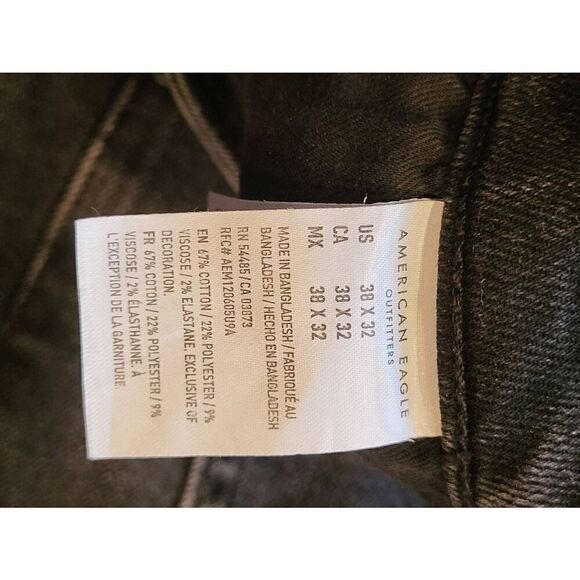 American Eagle Jeans Men's 38 Dad Jean Hig Rise Relaxed Airflex Stretch Ripped - Picture 3 of 4